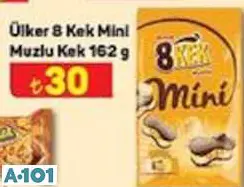 ÜLKER 8 KEK MİNİ MUZLU 162 G